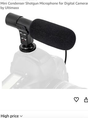 Black Mini Condenser Shotgun Microphone for Camera